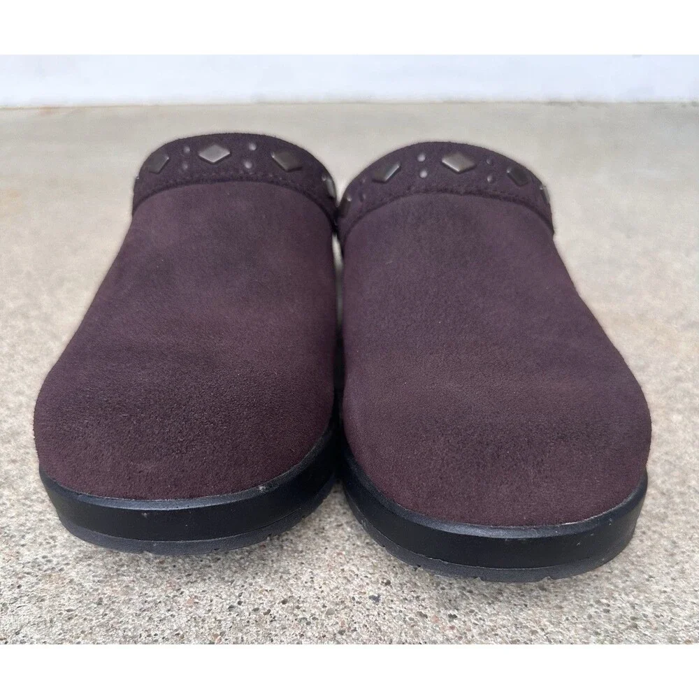 UGG Women’s Brown Suede Sheepskin Lined Studded Clog  US 9 EU 40